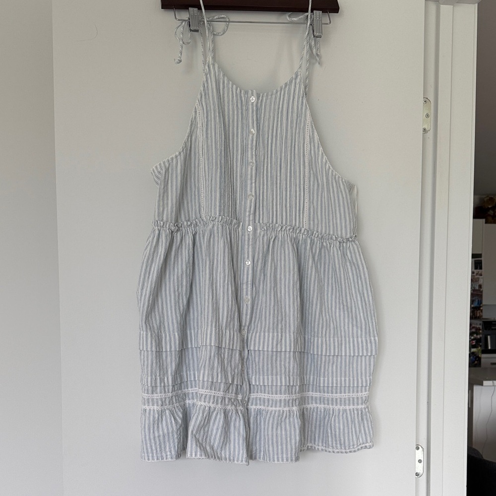 Free People Blue and White Striped Dress